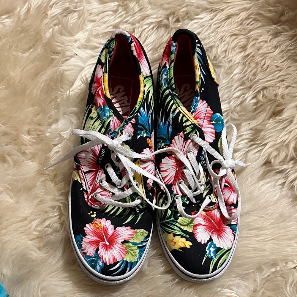 Never worn Vans Floral Canvas Sneakers